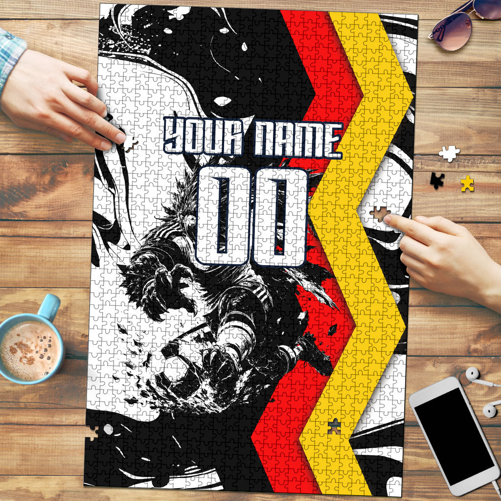 Personalized Germany Football 2026 Eagle Mascot Puzzle German Flag Heritage - Soccer Ball Burst