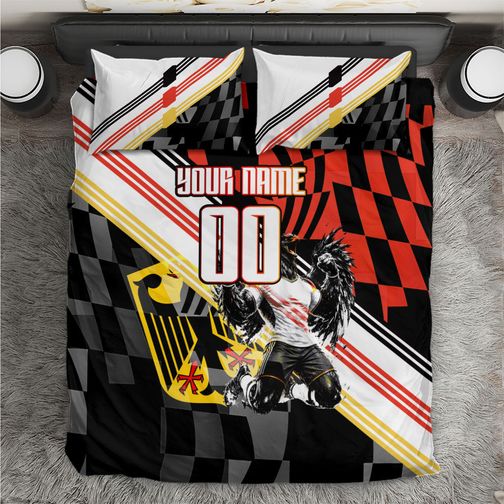 Personalized Germany Football Bedding Set Deutschland Power Eagle Mascot - Championship Spirit