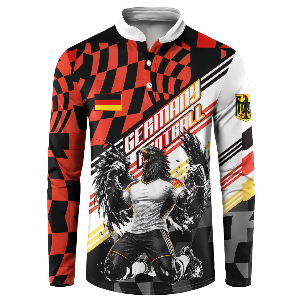 Personalized Germany Football Button Sweatshirt Deutschland Power Eagle Mascot - Championship Spirit