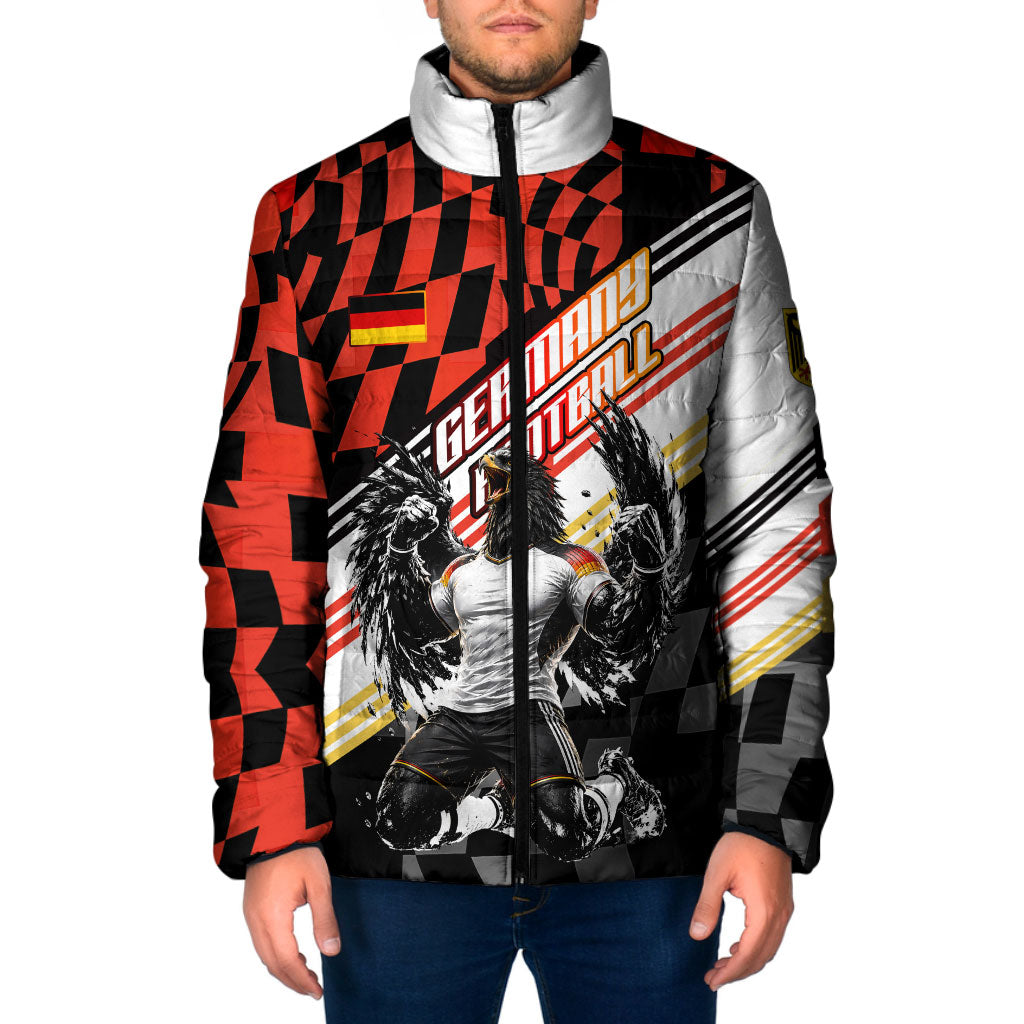 Personalized Germany Football Padded Jacket Deutschland Power Eagle Mascot - Championship Spirit