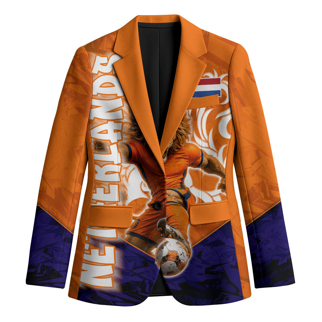 Personalized Netherlands Football Lion Blazer Oranje Pride Holland National Flag Graffiti Art
