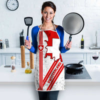 Switzerland Flag Apron Swiss Map Red-White Distressed - Wonder Print Shop