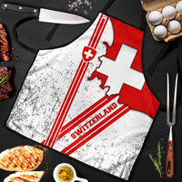 Switzerland Flag Apron Swiss Map Red-White Distressed - Wonder Print Shop