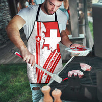 Switzerland Flag Apron Swiss Map Red-White Distressed - Wonder Print Shop