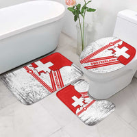 Switzerland Flag Bathroom Set Swiss Map Red-White Distressed - Wonder Print Shop