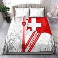 Switzerland Flag Bedding Set Swiss Map Red-White Distressed - Wonder Print Shop