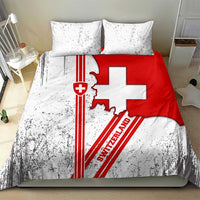 Switzerland Flag Bedding Set Swiss Map Red-White Distressed - Wonder Print Shop