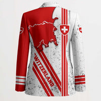 Switzerland Flag Blazer Swiss Map Red-White Distressed - Wonder Print Shop