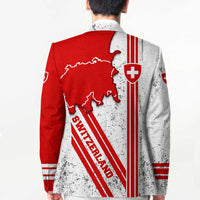 Switzerland Flag Blazer Swiss Map Red-White Distressed - Wonder Print Shop