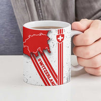 Switzerland Flag Ceramic Mug Swiss Map Red-White Distressed - Wonder Print Shop
