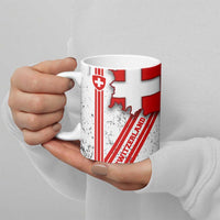 Switzerland Flag Ceramic Mug Swiss Map Red-White Distressed - Wonder Print Shop