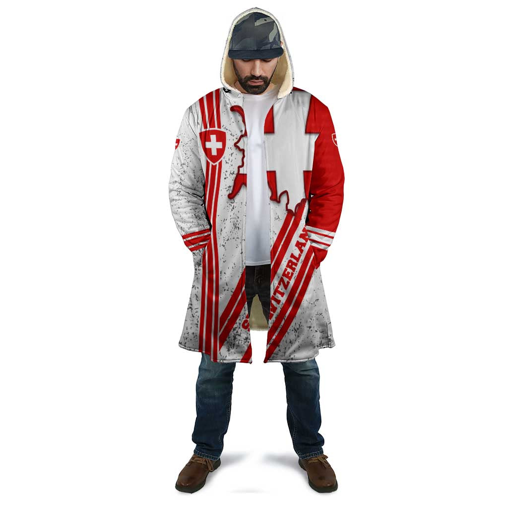 Switzerland Flag Cloak Swiss Map Red-White Distressed - Wonder Print Shop