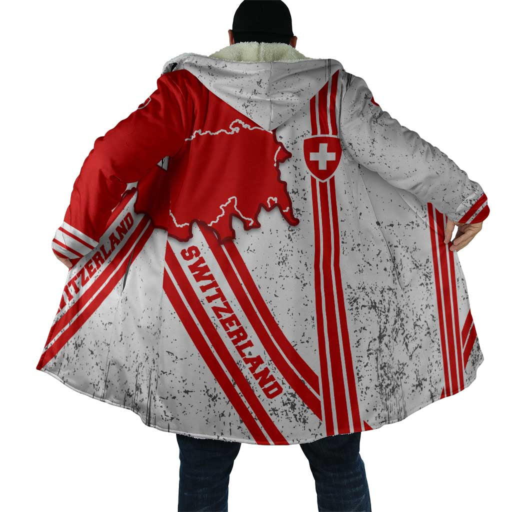 Switzerland Flag Cloak Swiss Map Red-White Distressed - Wonder Print Shop