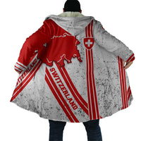 Switzerland Flag Cloak Swiss Map Red-White Distressed - Wonder Print Shop