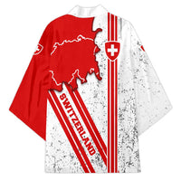 Switzerland Flag Kimono Swiss Map Red-White Distressed - Wonder Print Shop
