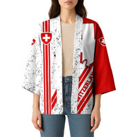 Switzerland Flag Kimono Swiss Map Red-White Distressed - Wonder Print Shop