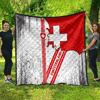 Switzerland Flag Quilt Swiss Map Red-White Distressed - Wonder Print Shop