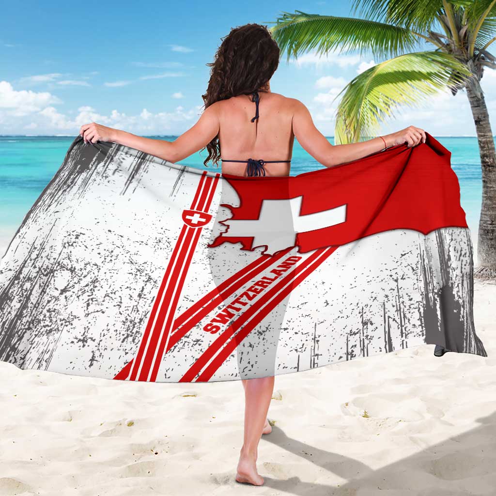 Switzerland Flag Sarong Swiss Map Red-White Distressed - Wonder Print Shop