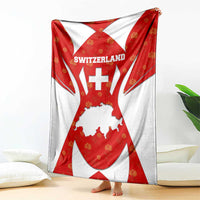 Switzerland Flag Blanket with Floral Pattern Red and White Sportswear - Wonder Print Shop