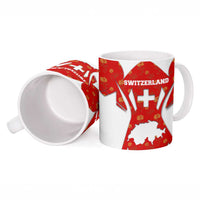 Switzerland Flag Ceramic Mug with Floral Pattern Red and White Sportswear - Wonder Print Shop