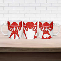 Switzerland Flag Ceramic Mug with Floral Pattern Red and White Sportswear - Wonder Print Shop