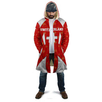 Switzerland Flag Cloak with Floral Pattern Red and White Sportswear - Wonder Print Shop