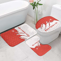 Switzerland Map Scratch Claw Swiss Flag Bathroom Set with Vertical Text - Wonder Print Shop