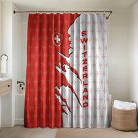 Switzerland Map Scratch Claw Swiss Flag Bathroom Set with Vertical Text - Wonder Print Shop