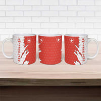 Switzerland Map Scratch Claw Swiss Flag Ceramic Mug with Vertical Text - Wonder Print Shop