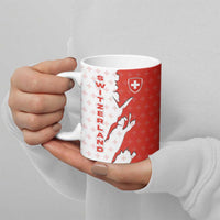 Switzerland Map Scratch Claw Swiss Flag Ceramic Mug with Vertical Text - Wonder Print Shop
