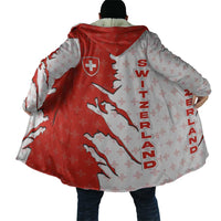 Switzerland Map Scratch Claw Swiss Flag Cloak with Vertical Text - Wonder Print Shop