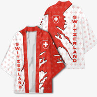 Switzerland Map Scratch Claw Swiss Flag Kimono with Vertical Text - Wonder Print Shop