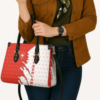 Switzerland Map Scratch Claw Swiss Flag Leather Bag with Vertical Text - Wonder Print Shop