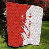Switzerland Map Scratch Claw Swiss Flag Quilt with Vertical Text - Wonder Print Shop