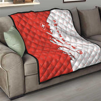 Switzerland Map Scratch Claw Swiss Flag Quilt with Vertical Text - Wonder Print Shop