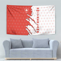 Switzerland Map Scratch Claw Swiss Flag Tapestry with Vertical Text - Wonder Print Shop