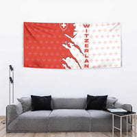 Switzerland Map Scratch Claw Swiss Flag Tapestry with Vertical Text - Wonder Print Shop