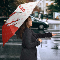 Switzerland Map Scratch Claw Swiss Flag Umbrella with Vertical Text - Wonder Print Shop