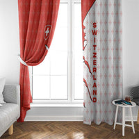Switzerland Map Scratch Claw Swiss Flag Window Curtain with Vertical Text - Wonder Print Shop