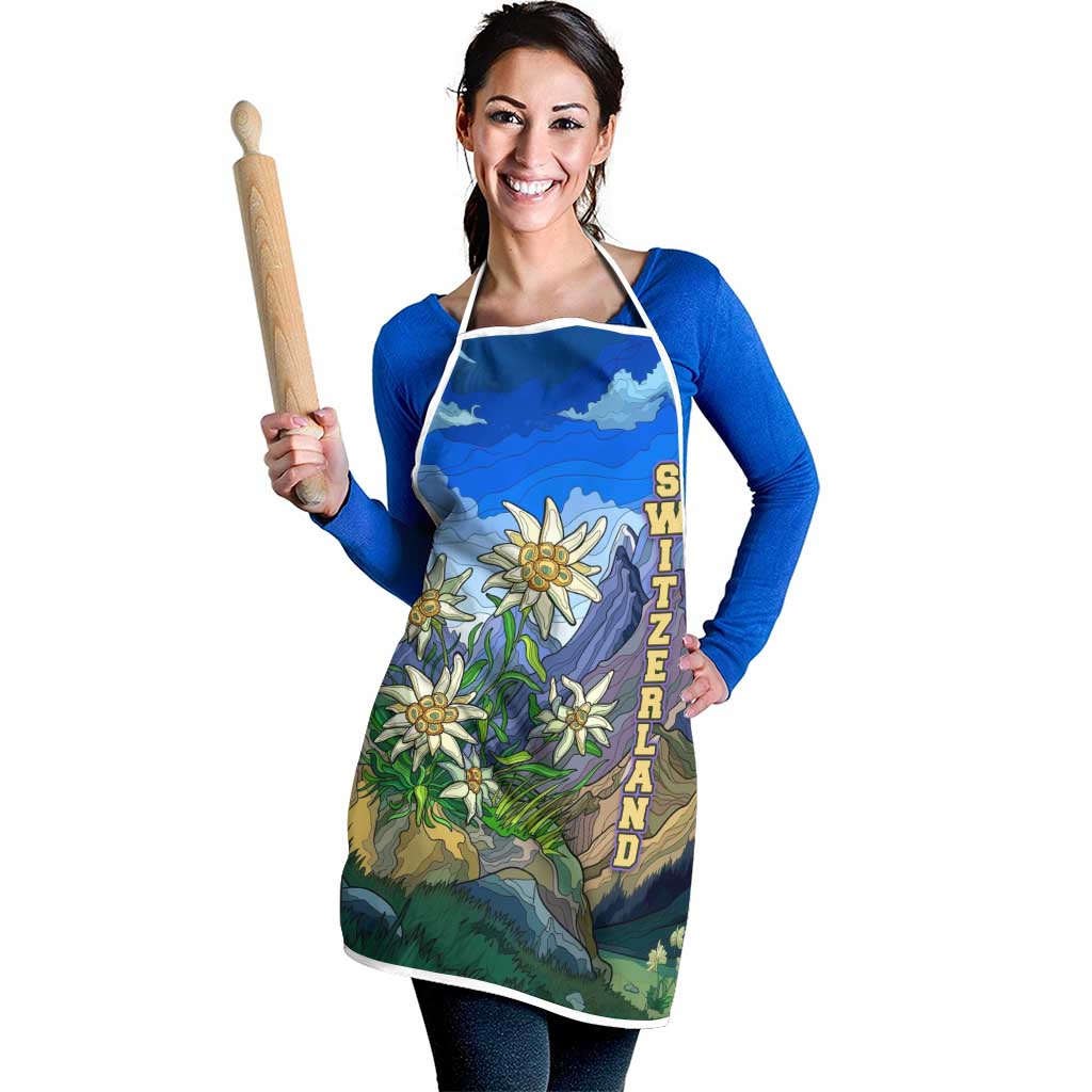 Edelweiss Flower Switzerland Mountain Apron - Wonder Print Shop