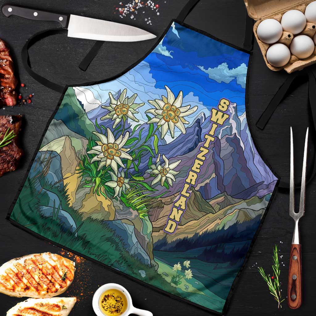 Edelweiss Flower Switzerland Mountain Apron - Wonder Print Shop