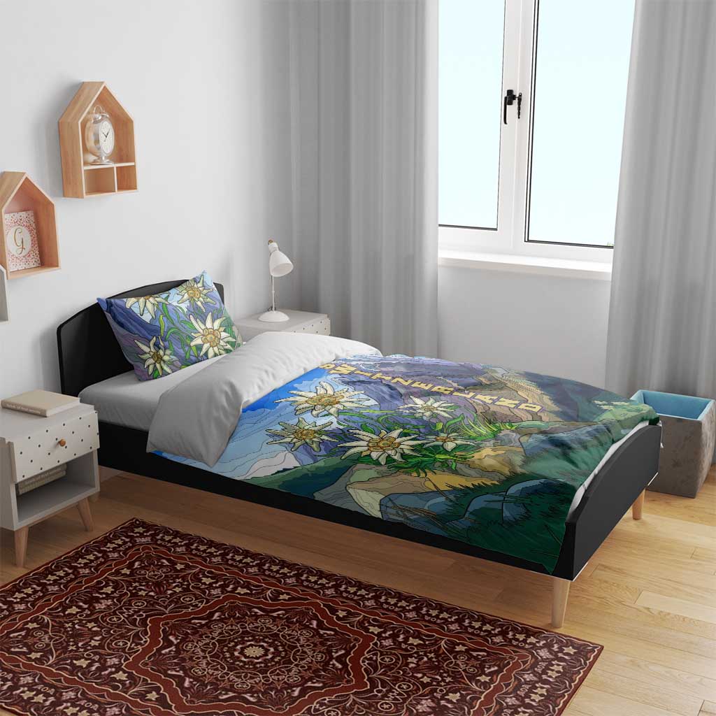 Edelweiss Flower Switzerland Mountain Bedding Set - Wonder Print Shop