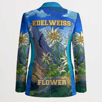 Edelweiss Flower Switzerland Mountain Blazer - Wonder Print Shop