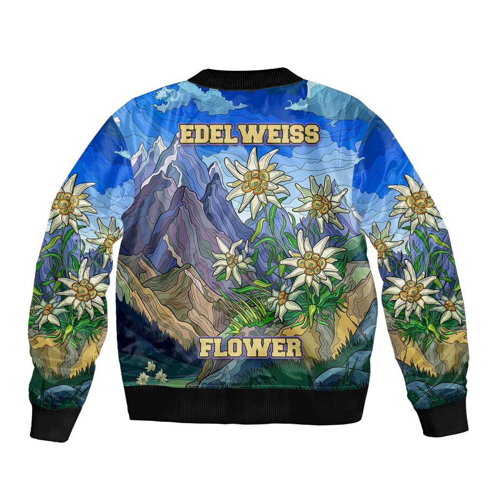 Edelweiss Flower Switzerland Mountain Bomber Jacket - Wonder Print Shop