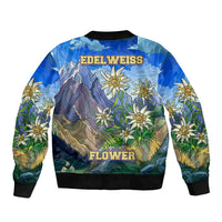 Edelweiss Flower Switzerland Mountain Bomber Jacket - Wonder Print Shop