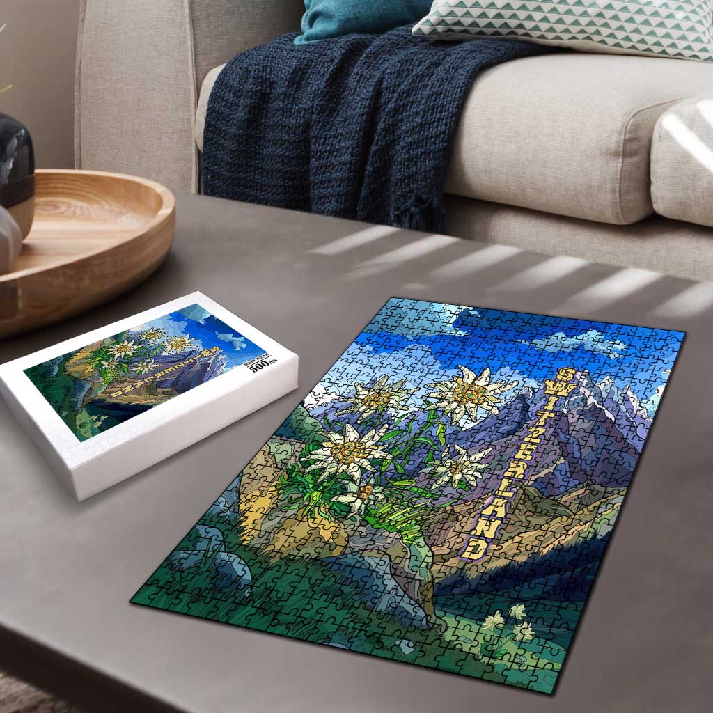 Edelweiss Flower Switzerland Mountain Puzzle - Wonder Print Shop
