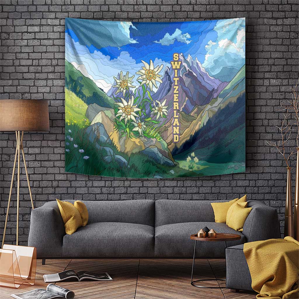 Edelweiss Flower Switzerland Mountain Tapestry - Wonder Print Shop