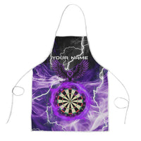 Personalized Purple Lightning Darts Board Apron with Owl Graphic - Wonder Print Shop