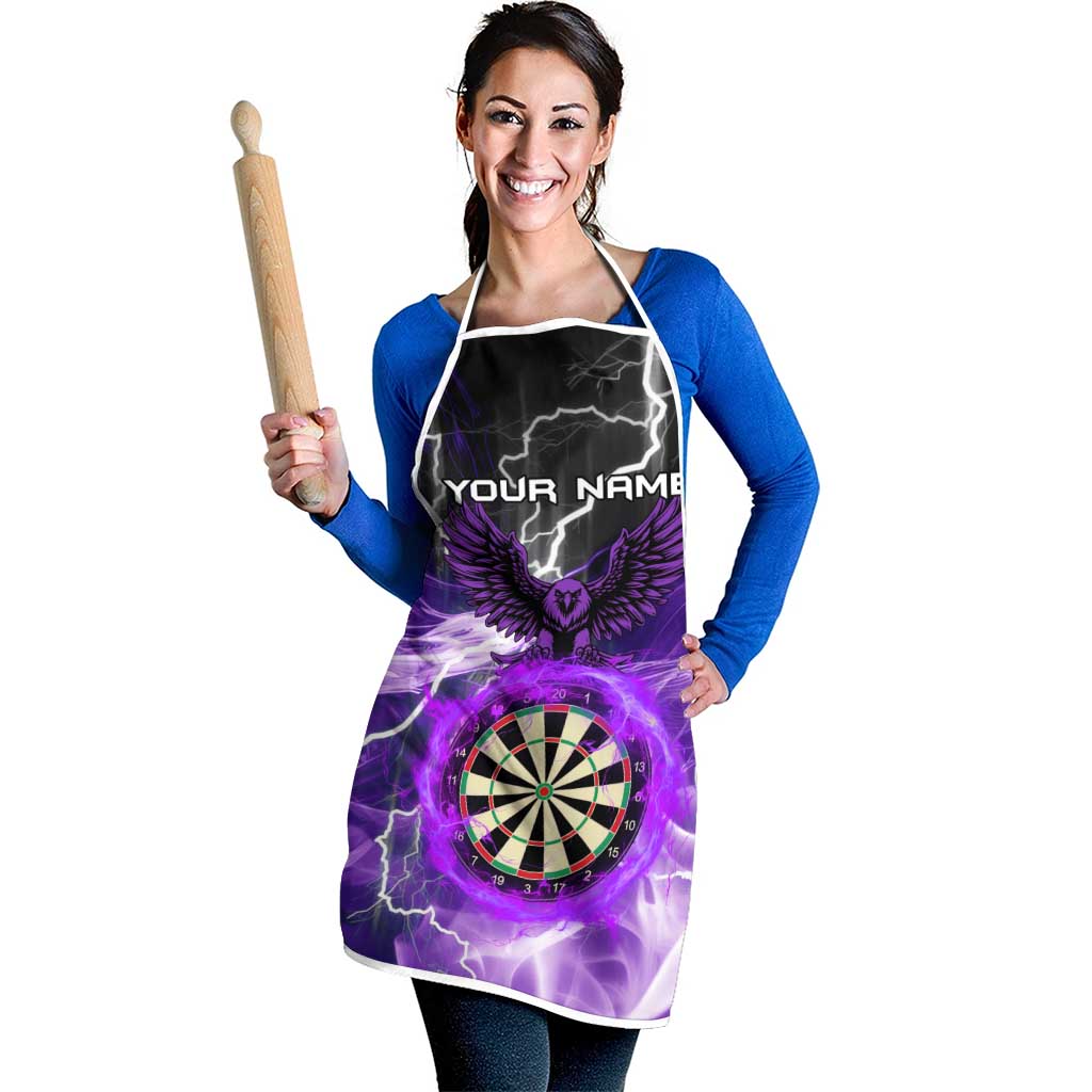 Personalized Purple Lightning Darts Board Apron with Owl Graphic - Wonder Print Shop