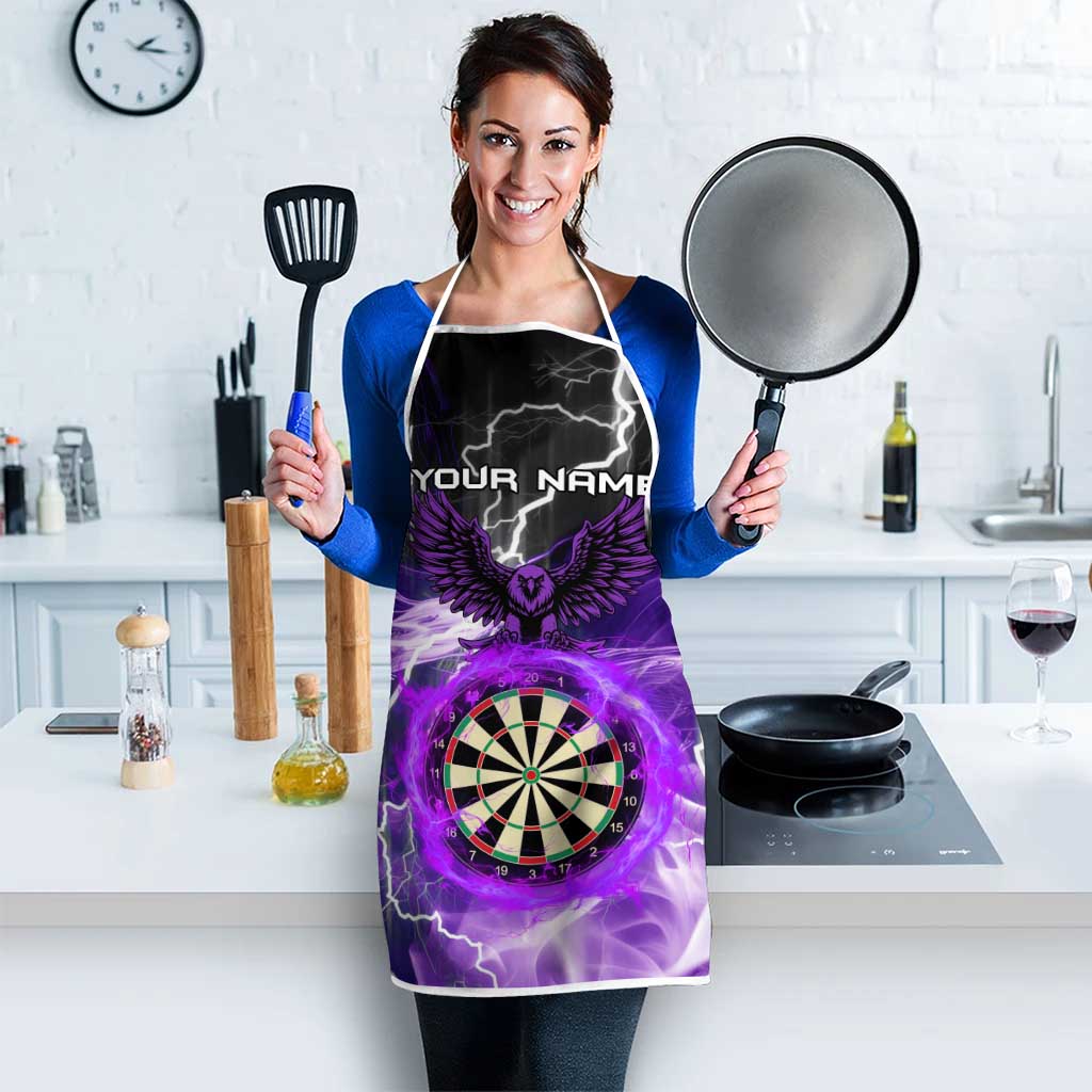 Personalized Purple Lightning Darts Board Apron with Owl Graphic - Wonder Print Shop